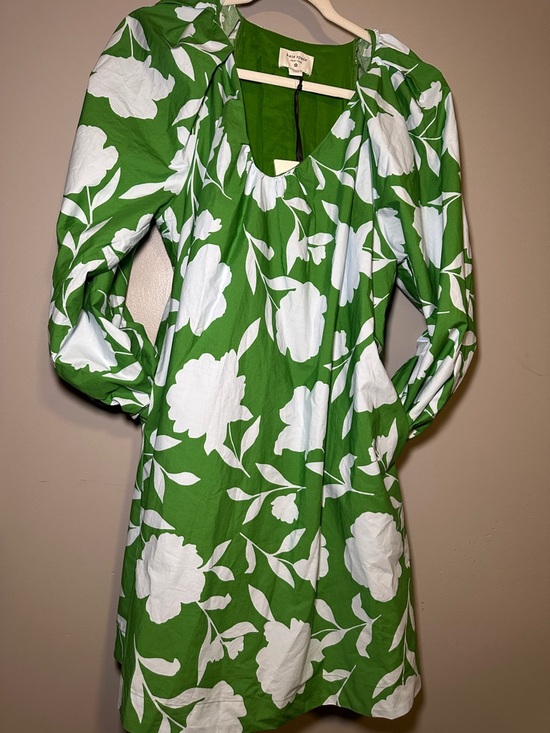 kate spade Dresses & Skirts - kate spade Green and White Floral Puff-Sleeve Mini Dress